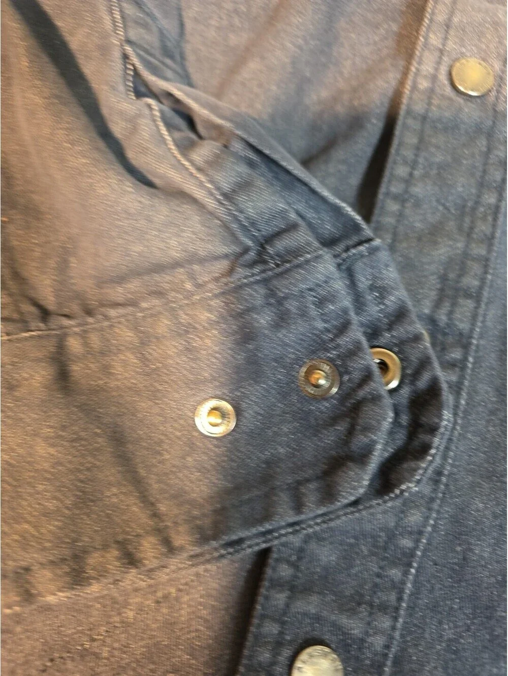 Duluth Trading Co Alaskan Hardgear Snap Camp Shirt 2XL Blue Cotton Denim